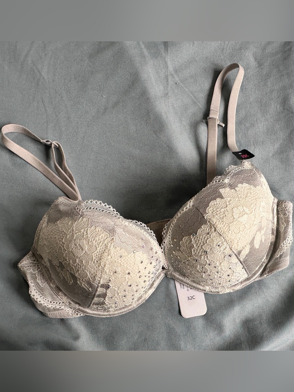 La SENZA grey and white Lace Underwire Bra